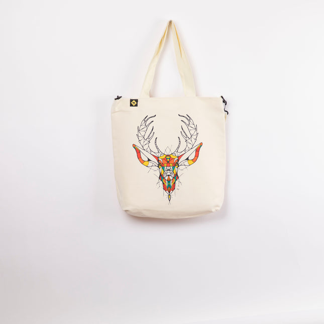 Deer | Off White Totebag Hanged
