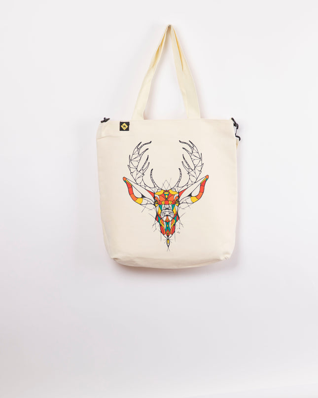 Deer | Off White Totebag Hanged