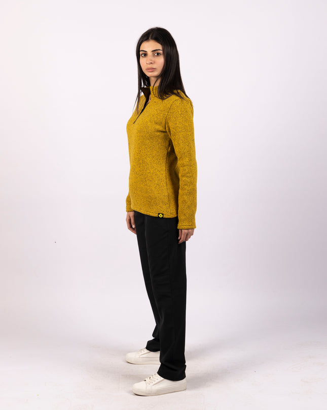 Gamboge | Women Quarter Zip Sweater