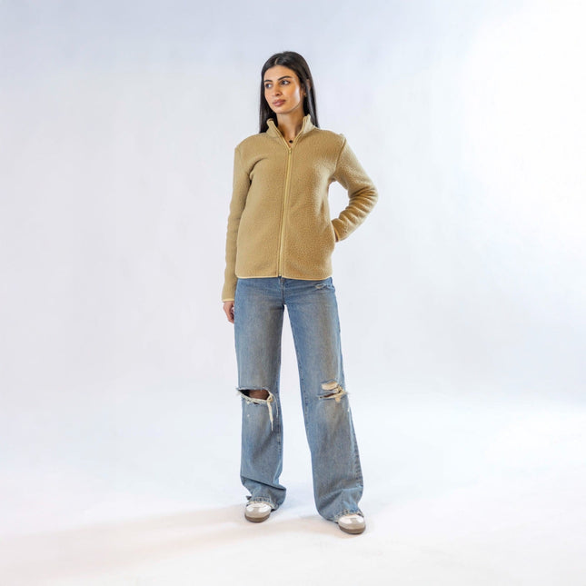 Beige | Women Superbasic Sherpa Jacket - Women Superbasic Sherpa Jacket - Jobedu Jordan