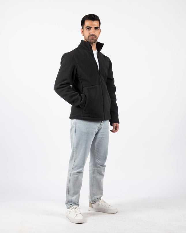 Black | Unisex Premium Superbasic Windwall Sherpa Jacket - Unisex Superbasic Windwall Sherpa Jacket - Jobedu Jordan