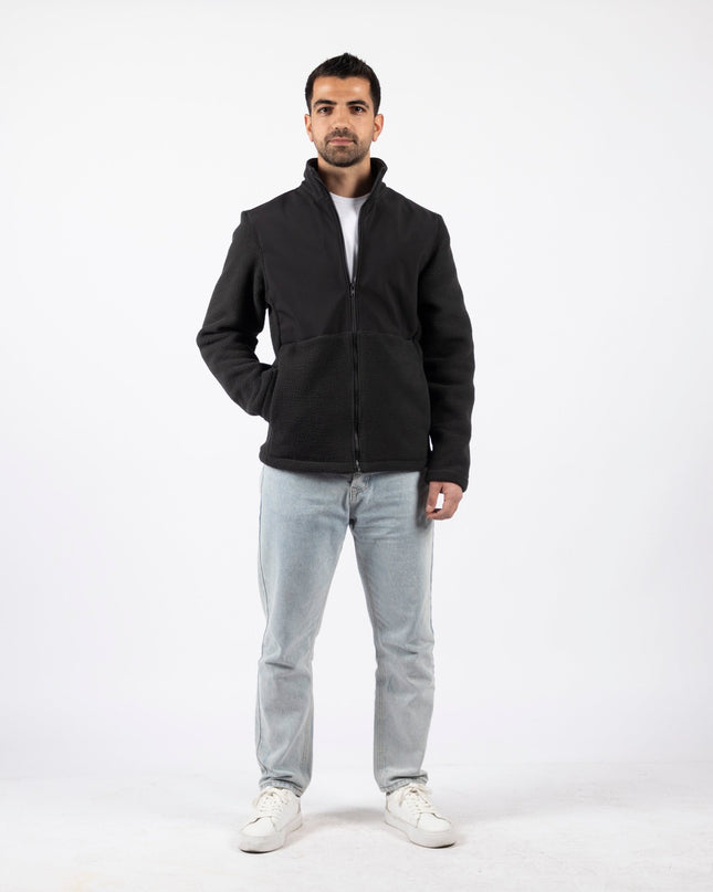 Black | Unisex Premium Superbasic Windwall Sherpa Jacket - Unisex Superbasic Windwall Sherpa Jacket - Jobedu Jordan