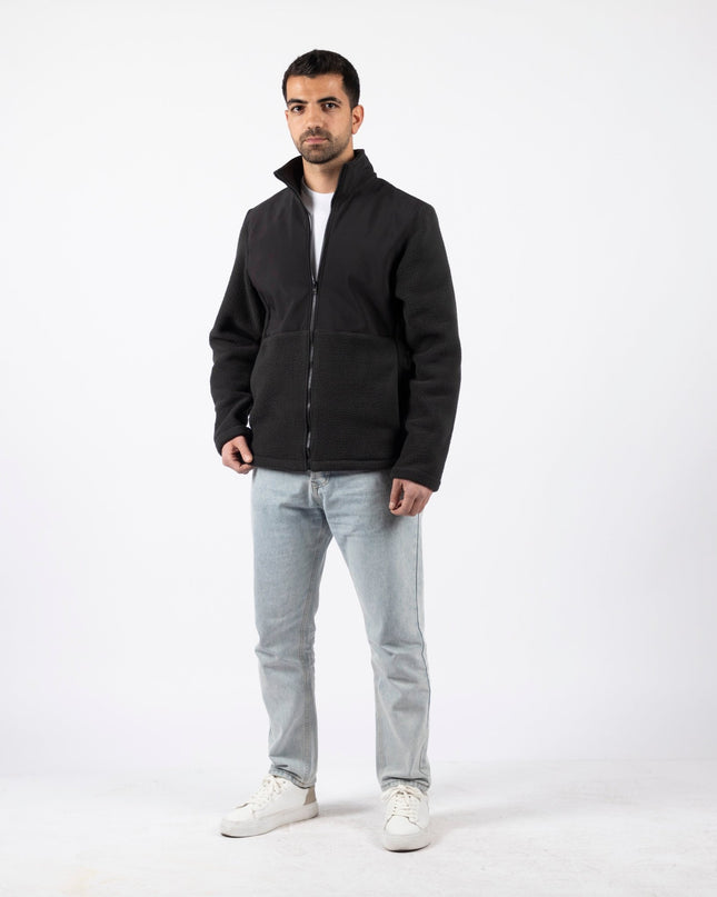 Black | Unisex Premium Superbasic Windwall Sherpa Jacket - Unisex Superbasic Windwall Sherpa Jacket - Jobedu Jordan