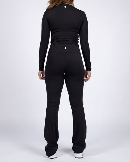 Black | Women's Soft Knit Flare Leggings - Women's Soft Knit Flare Leggings - Jobedu Jordan