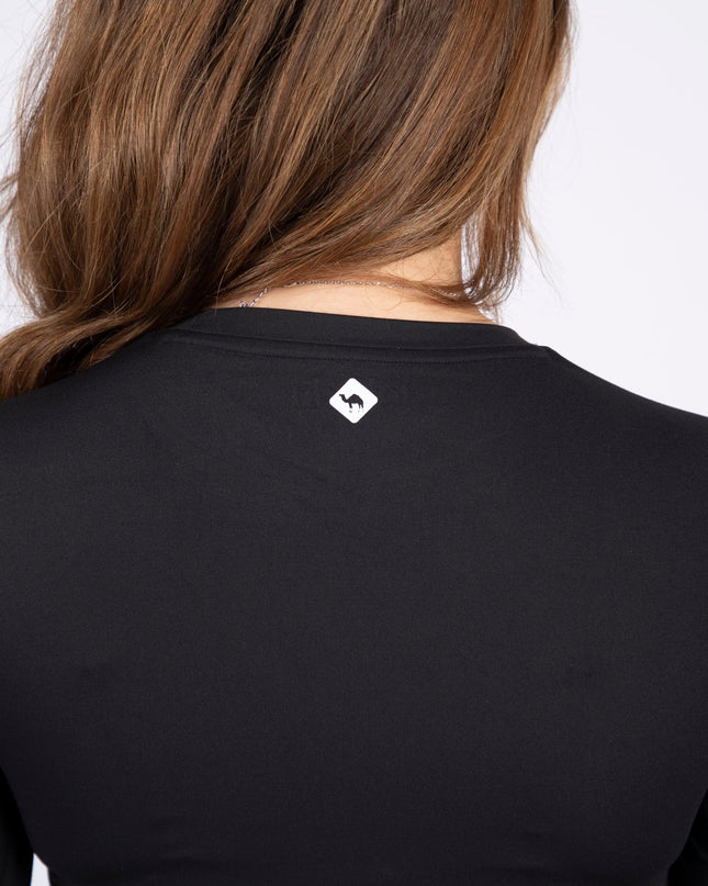 Black | Women's Soft Knit Long Sleeve Tshirt - Women's Soft Knit Long Sleeve Tshirt - Jobedu Jordan