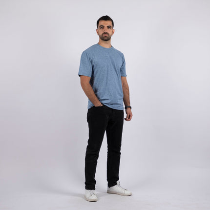 Blue Moonlight Heather | T-shirt Unisex Self - Rib - T-shirt Unisex Self - Rib - Jobedu Jordan