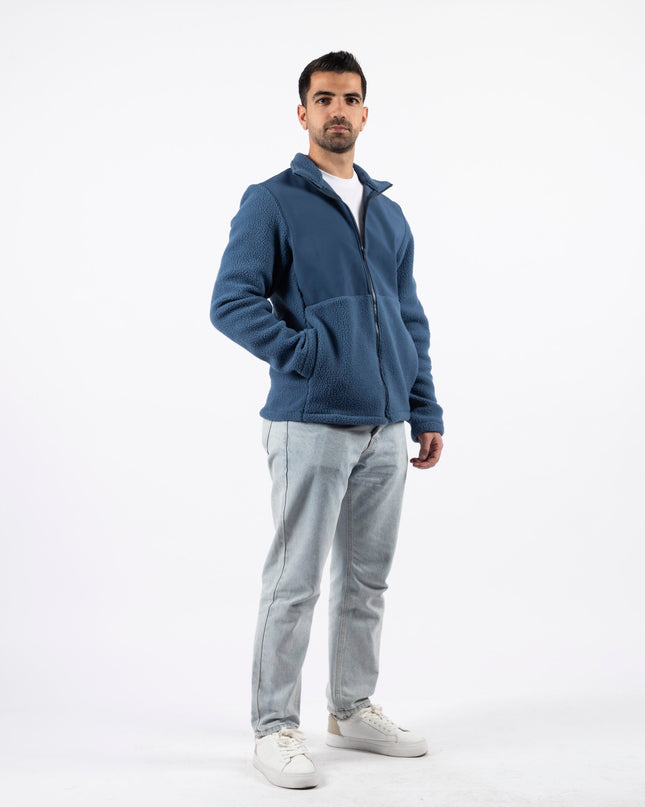 Burnt Navy | Unisex Premium Superbasic Windwall Sherpa Jacket - Unisex Superbasic Windwall Sherpa Jacket - Jobedu Jordan