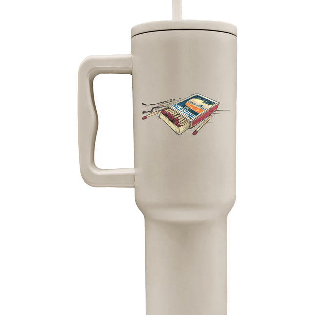 Farha Visit Palestine | Premium Straw Water Bottle - Accessories - Premium Straw Water Bottle - Jobedu Jordan