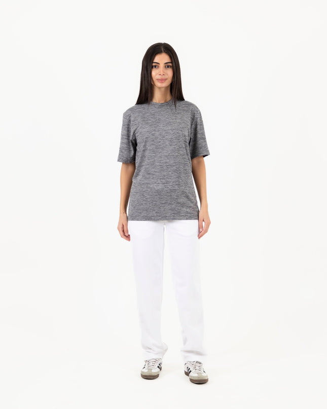 Finess Grey Heather | T-shirt Unisex Self - Rib - T-shirt Unisex Self - Rib - Jobedu Jordan