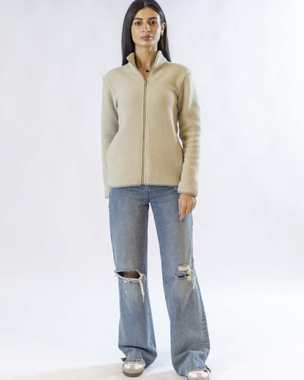 Gray | Women Superbasic Sherpa Jacket - Women Superbasic Sherpa Jacket - Jobedu Jordan