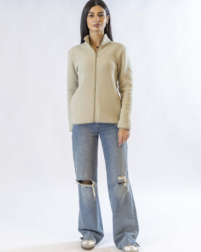 Gray | Women Superbasic Sherpa Jacket - Women Superbasic Sherpa Jacket - Jobedu Jordan