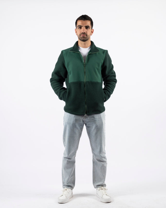 Green | Unisex Premium Superbasic Windwall Sherpa Jacket - Unisex Superbasic Windwall Sherpa Jacket - Jobedu Jordan