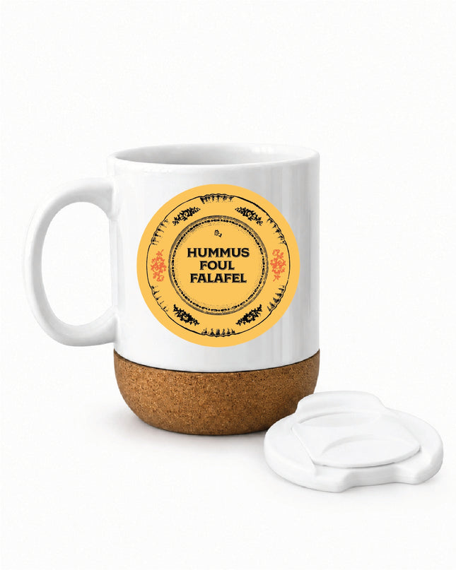 Hummus Foul Falafel | Soft Wooden Plate Mug - Accessories - Soft Wooden Plate Mug - Jobedu Jordan