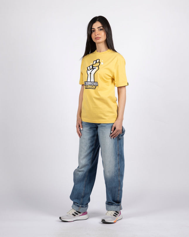 I Survived Mansaf | Basic Cut T-shirt - Graphic T-Shirt - Unisex - Jobedu Jordan