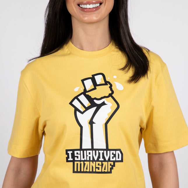 I Survived Mansaf | Basic Cut T-shirt - Graphic T-Shirt - Unisex - Jobedu Jordan