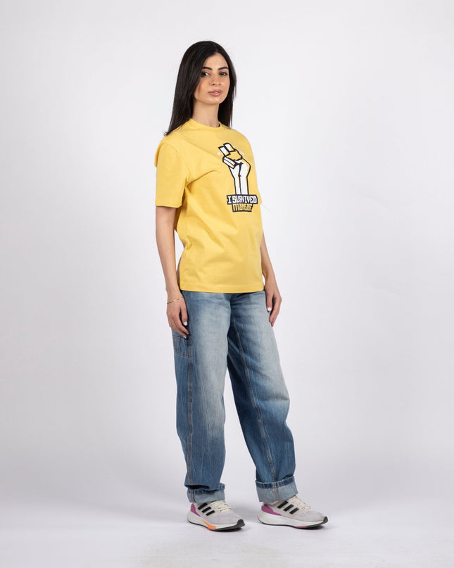 I Survived Mansaf | Basic Cut T-shirt - Graphic T-Shirt - Unisex - Jobedu Jordan