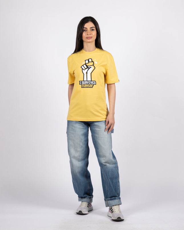 I Survived Mansaf | Basic Cut T-shirt - Graphic T-Shirt - Unisex - Jobedu Jordan