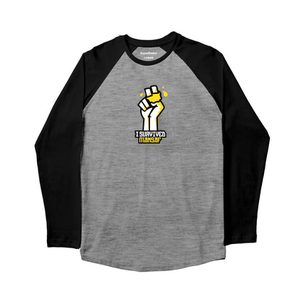 I Survived Mansaf | Kids Ghraphic Long Sleeve Baseball Tshirt - Kids Ghraphic Long Sleeve Baseball Tshirt - Jobedu Jordan