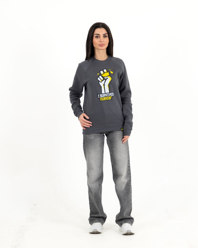 I Survived Mansaf | Unisex Adult Sweatshirt - Graphic Sweatshirt - Unisex - Jobedu Jordan