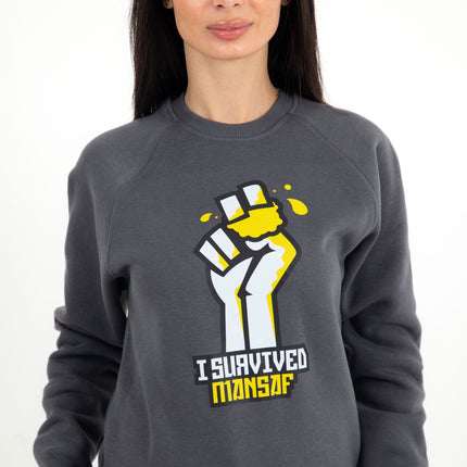 I Survived Mansaf | Unisex Adult Sweatshirt - Graphic Sweatshirt - Unisex - Jobedu Jordan