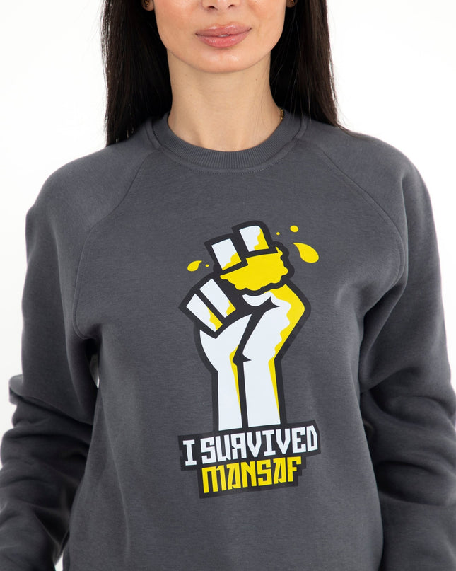 I Survived Mansaf | Unisex Adult Sweatshirt - Graphic Sweatshirt - Unisex - Jobedu Jordan
