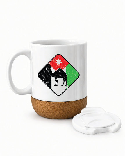 Jobedu Camel Crossing Flag | Soft Wooden Plate Mug - Accessories - Soft Wooden Plate Mug - Jobedu Jordan