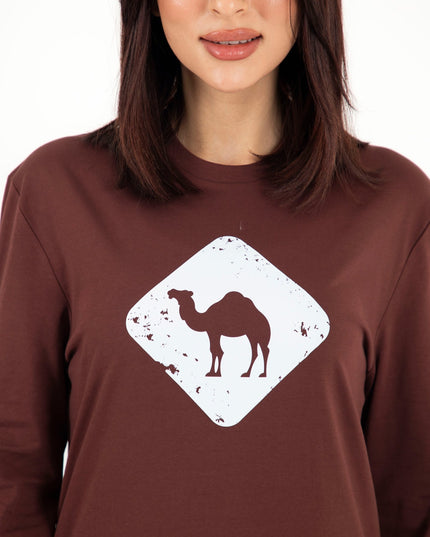 Jobedu Camel Crossing | Premium T-shirt Unisex Longsleeve Basic Cut - Premium T-shirt Unisex Longsleeve Basic Cut - Jobedu Jordan
