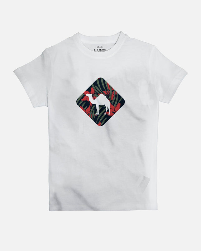 Jobedu Camel Crossing Tropical | Kid's Basic Cut T-shirt - Graphic T-Shirt - Kids - Jobedu Jordan