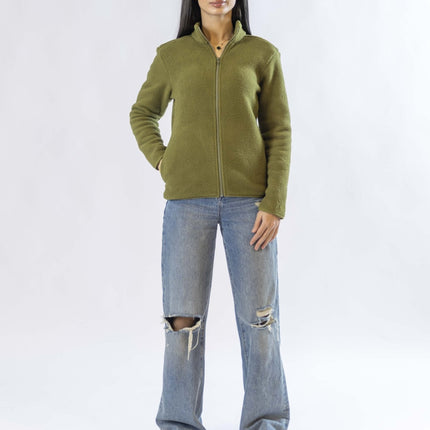 Olive | Women Superbasic Sherpa Jacket - Women Superbasic Sherpa Jacket - Jobedu Jordan