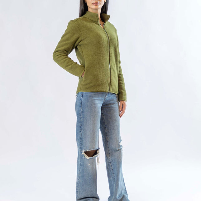 Olive | Women Superbasic Sherpa Jacket - Women Superbasic Sherpa Jacket - Jobedu Jordan