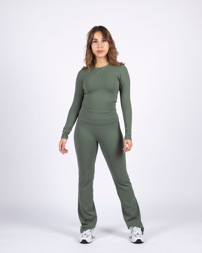 Olive | Women's Soft Knit Long Sleeve Tshirt - Women's Soft Knit Long Sleeve Tshirt - Jobedu Jordan