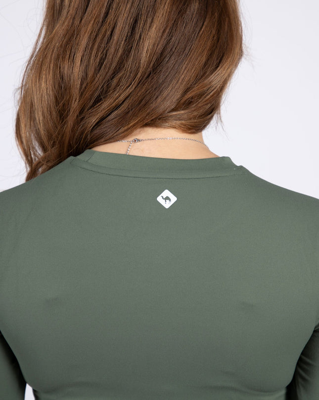 Olive | Women's Soft Knit Long Sleeve Tshirt - Women's Soft Knit Long Sleeve Tshirt - Jobedu Jordan