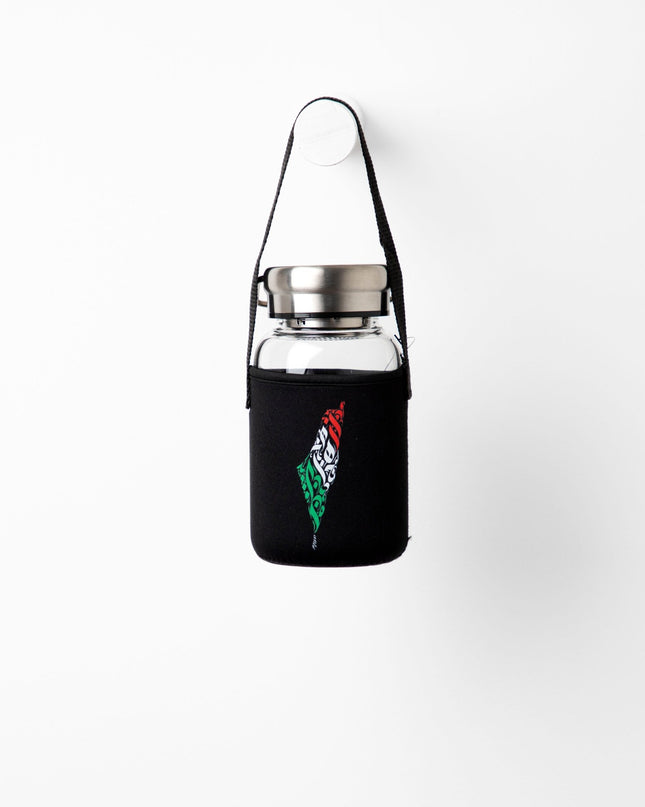 Palestine Arabia | Premium Water Bottle with Sleeve & Hangers - Accessories - Premium Water Bottle with Sleeve & Hangers - Jobedu Jordan