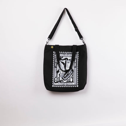 Palestine Stamp | Black Totebag Black Hanged - Accessories - Totebag Hanged - Jobedu Jordan