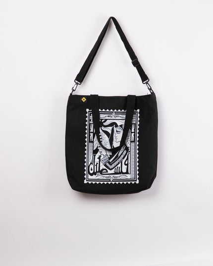 Palestine Stamp | Black Totebag Black Hanged - Accessories - Totebag Hanged - Jobedu Jordan