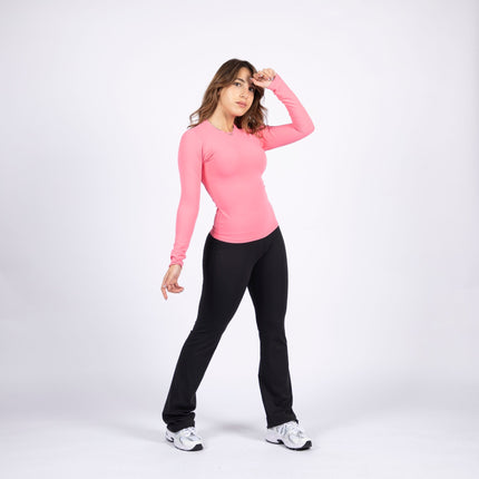 Pink | Women's Soft Knit Long Sleeve Tshirt - Women's Soft Knit Long Sleeve Tshirt - Jobedu Jordan