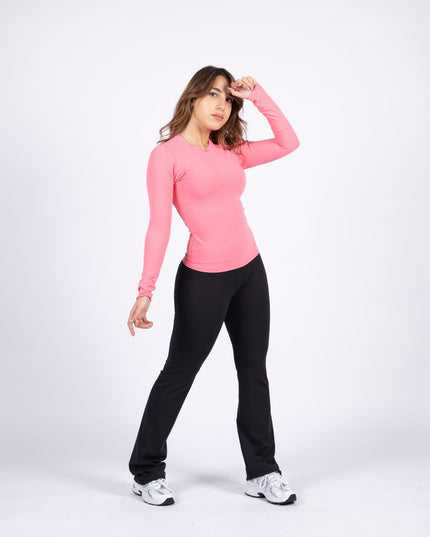 Pink | Women's Soft Knit Long Sleeve Tshirt - Women's Soft Knit Long Sleeve Tshirt - Jobedu Jordan