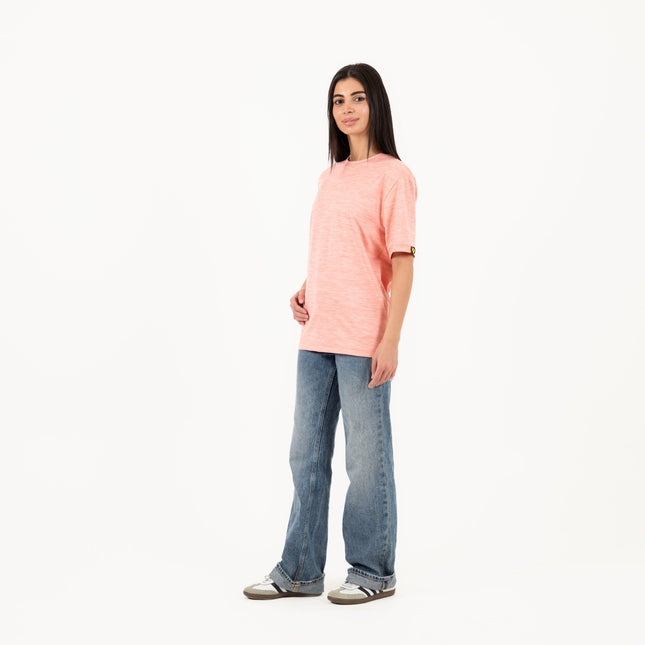 Powerful Pink Heather | T-shirt Unisex Self - Rib - T-shirt Unisex Self - Rib - Jobedu Jordan