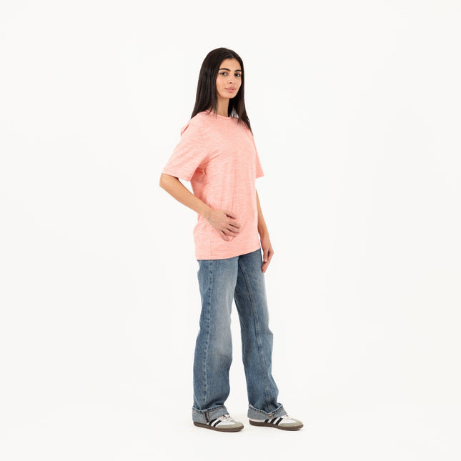 Powerful Pink Heather | T-shirt Unisex Self - Rib - T-shirt Unisex Self - Rib - Jobedu Jordan