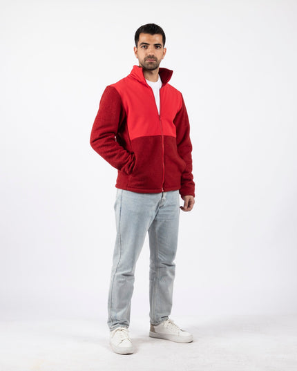 Red | Unisex Premium Superbasic Windwall Sherpa Jacket - Unisex Superbasic Windwall Sherpa Jacket - Jobedu Jordan