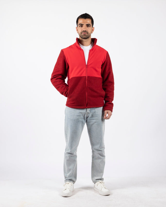 Red | Unisex Premium Superbasic Windwall Sherpa Jacket - Unisex Superbasic Windwall Sherpa Jacket - Jobedu Jordan