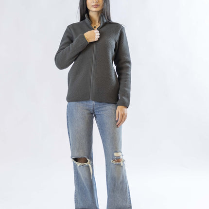 Smoke | Women Superbasic Sherpa Jacket - Women Superbasic Sherpa Jacket - Jobedu Jordan