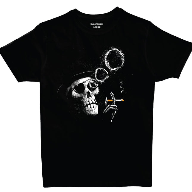 Smoking Skull | Premium SuperBasic Ghraphic T-Shirt - Premium Super Basic Cut T-Shirt - Unisex - Jobedu Jordan