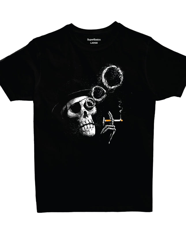 Smoking Skull | Premium SuperBasic Ghraphic T-Shirt - Premium Super Basic Cut T-Shirt - Unisex - Jobedu Jordan