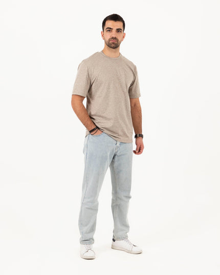 Taupe Heather | T-shirt Unisex Self - Rib - T-shirt Unisex Self - Rib - Jobedu Jordan