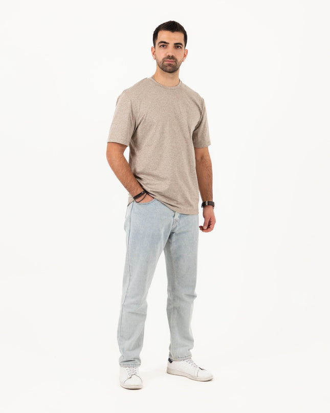 Taupe Heather | T-shirt Unisex Self - Rib - T-shirt Unisex Self - Rib - Jobedu Jordan