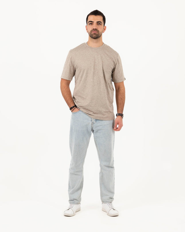 Taupe Heather | T-shirt Unisex Self - Rib - T-shirt Unisex Self - Rib - Jobedu Jordan