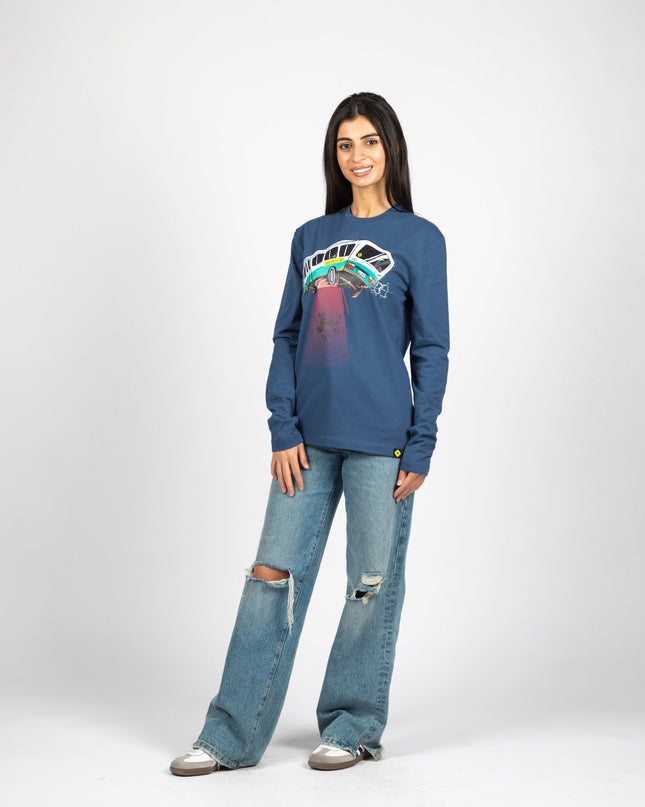 Ufo Bus | Adult Graphic Longsleeve Tshirt - Adult Graphic Longsleeve Tshirt - Jobedu Jordan