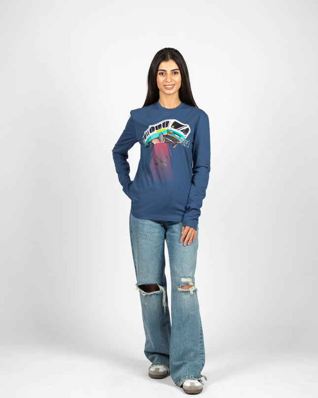 Ufo Bus | Adult Graphic Longsleeve Tshirt - Adult Graphic Longsleeve Tshirt - Jobedu Jordan