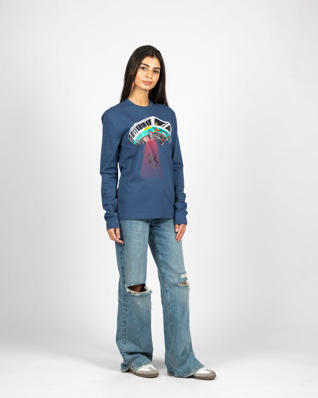 Ufo Bus | Adult Graphic Longsleeve Tshirt - Adult Graphic Longsleeve Tshirt - Jobedu Jordan
